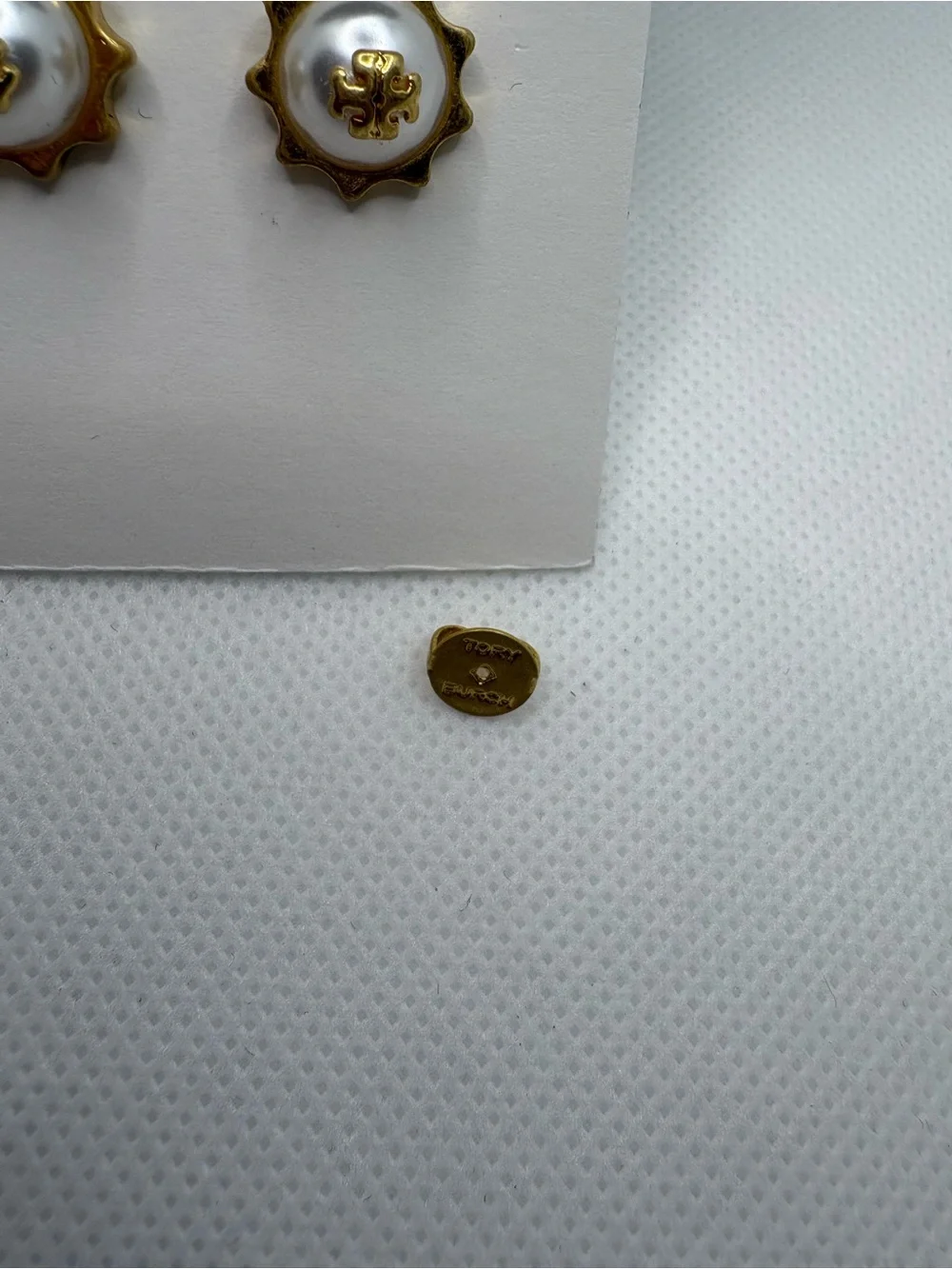 Tory Burch Gold Logo Round Stud Button